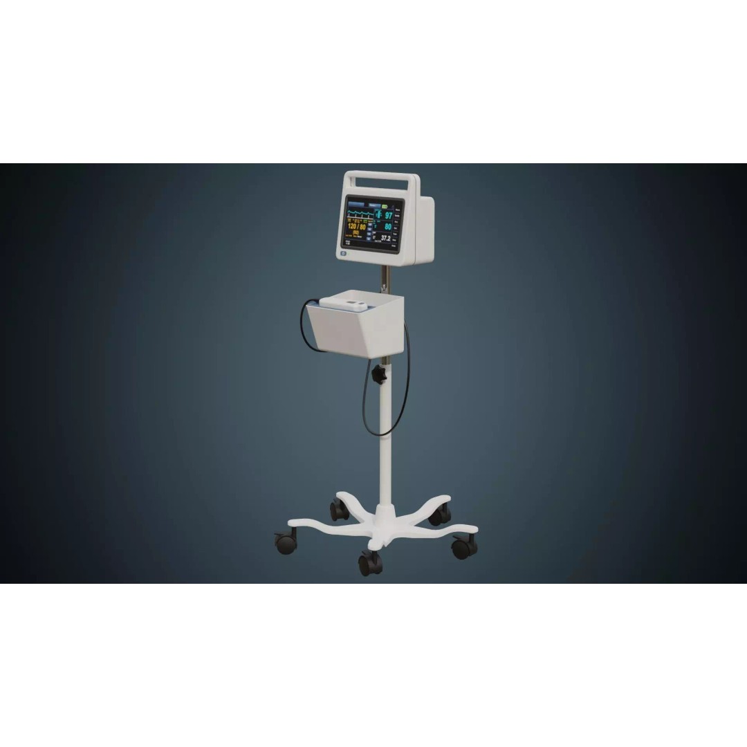 Vital Signs Monitor 3D Model – Low Poly Medical Device, FBX, OBJ - View 2