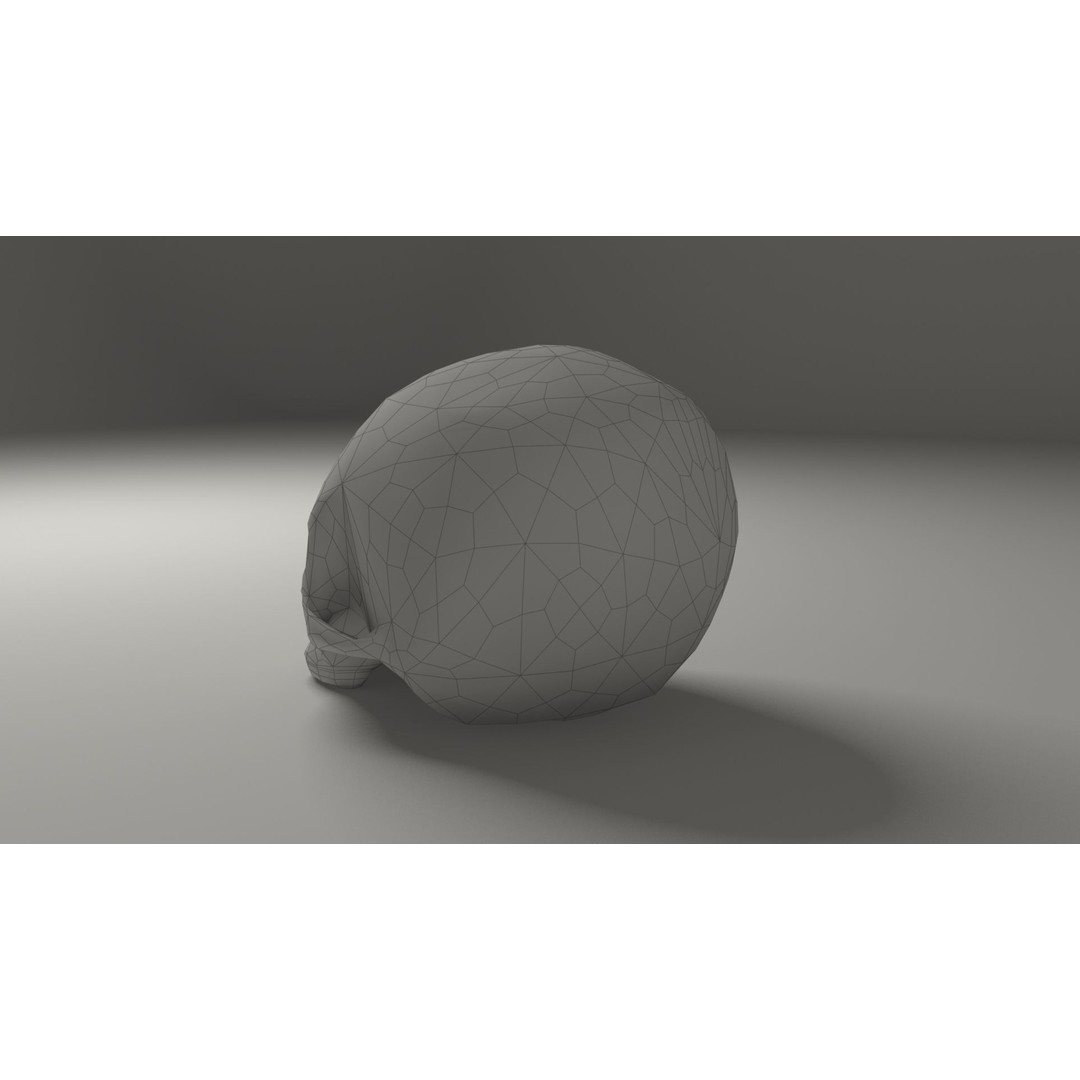 Old Skull 3D Model – Low Poly Game Asset, FBX, PBR Textured