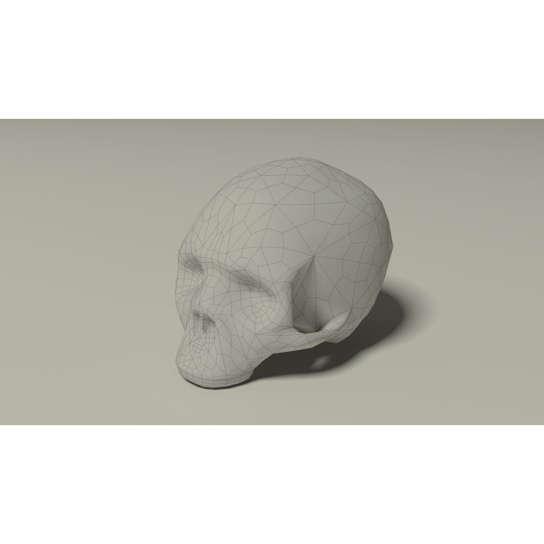 Old Skull 3D Model – Low Poly Game Asset, FBX, PBR Textured - View 8