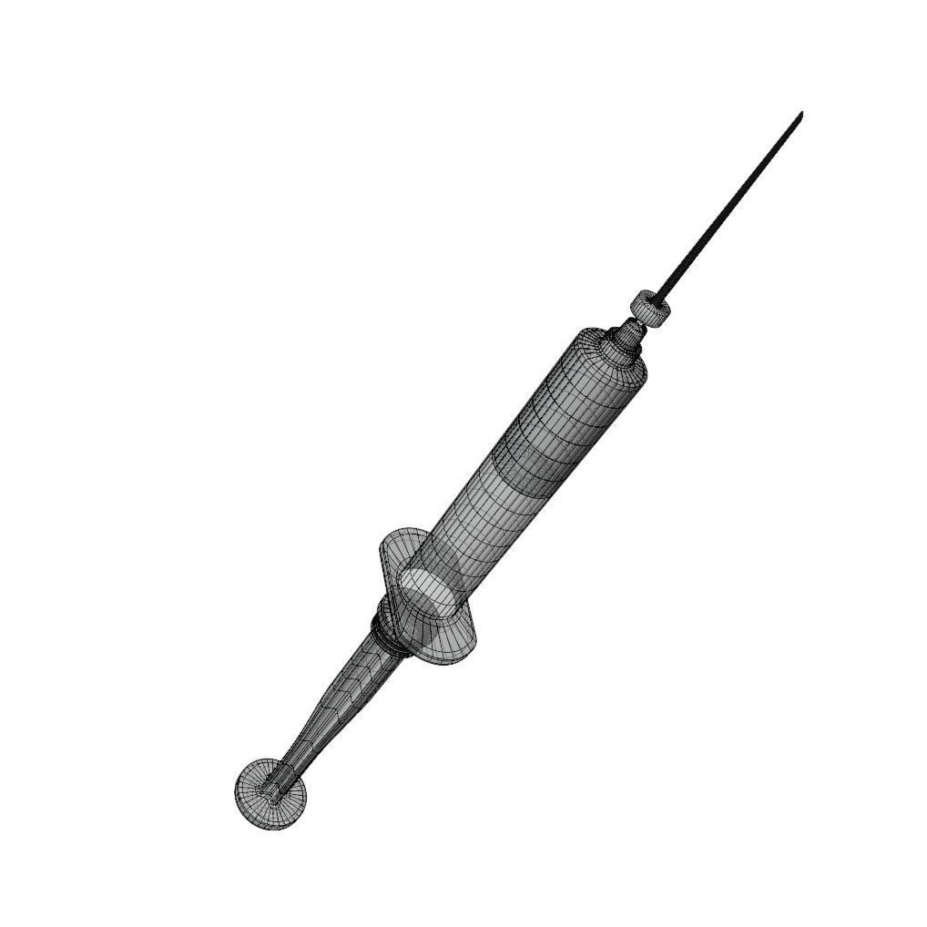 Disposable Syringe 3D Model – PBR Medical Asset, FBX, OBJ, Blender - View 12