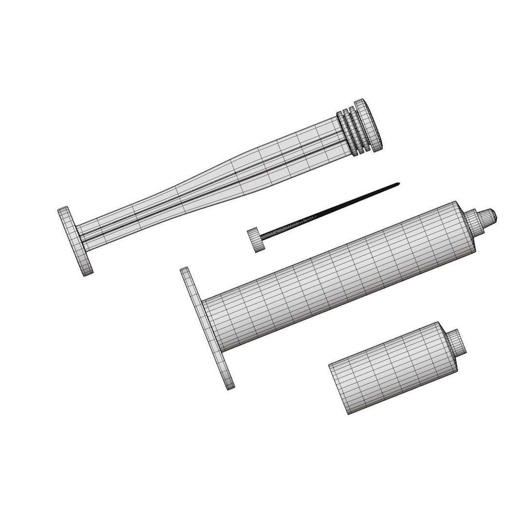 Disposable Syringe 3D Model – PBR Medical Asset, FBX, OBJ, Blender - View 22