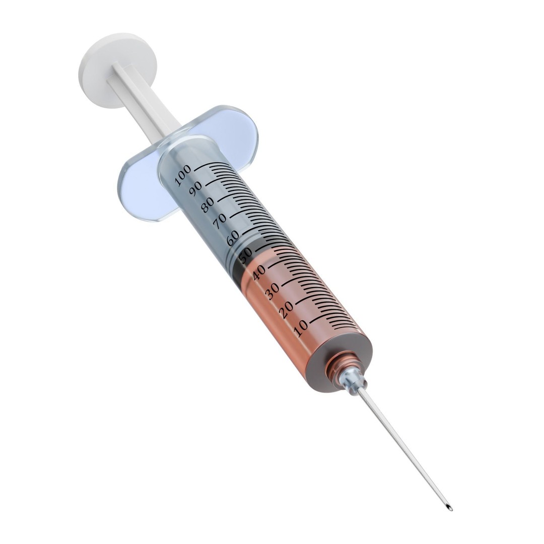 Disposable Syringe 3D Model – PBR Medical Asset, FBX, OBJ, Blender - View 3