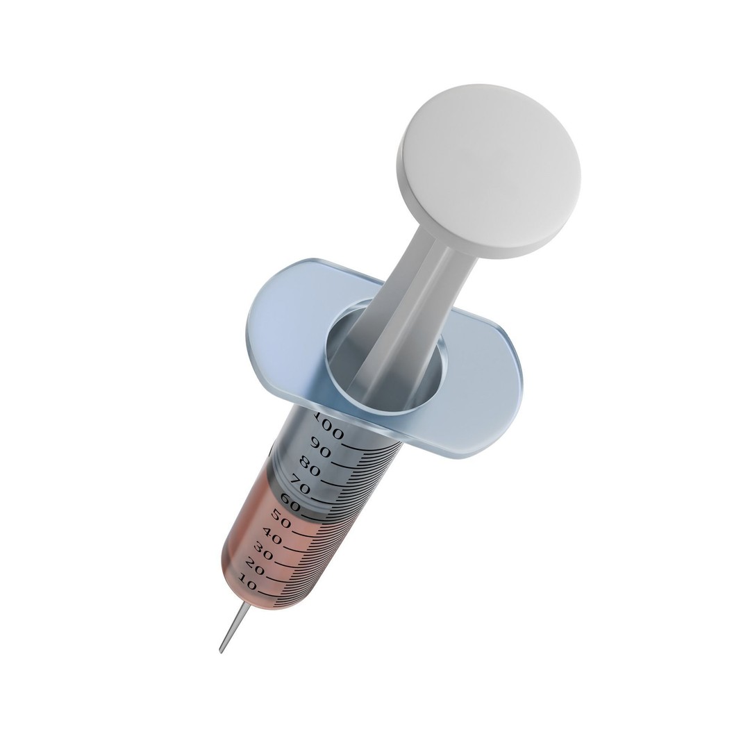 Disposable Syringe 3D Model – PBR Medical Asset, FBX, OBJ, Blender - View 6