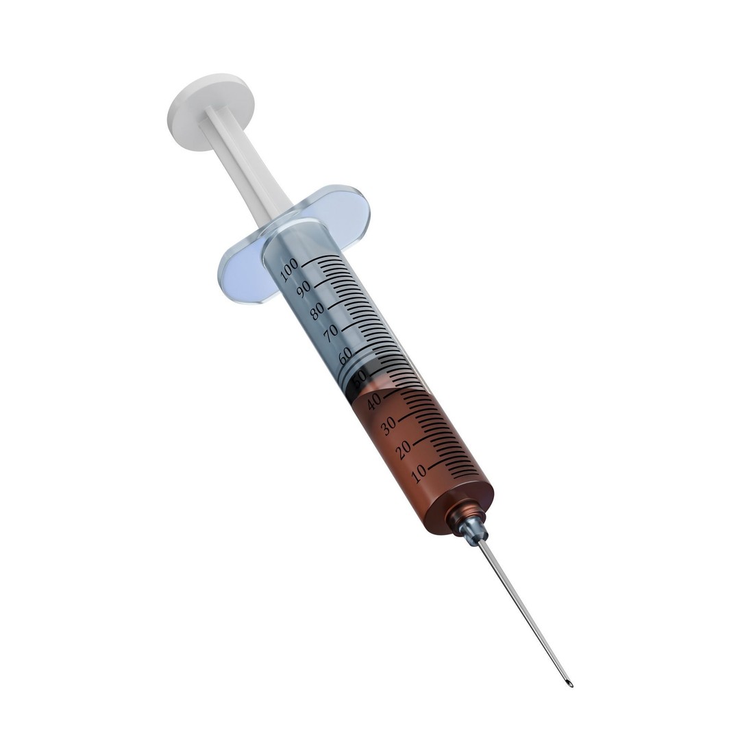 Disposable Syringe 3D Model – PBR Medical Asset, FBX, OBJ, Blender - View 8