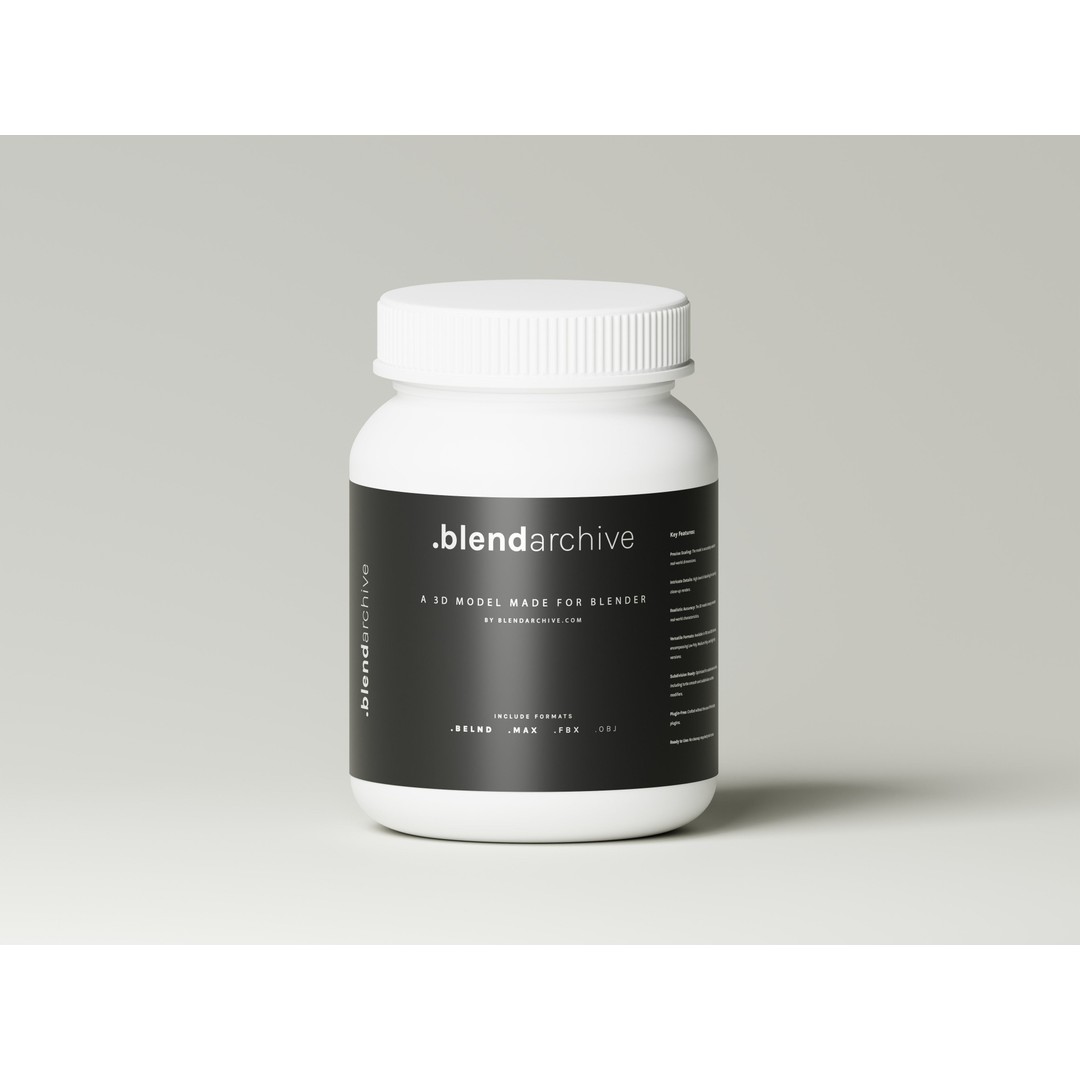 Cosmetic or Medicine Bottle 3D Model – Low Poly PBR Asset, FBX - View 3