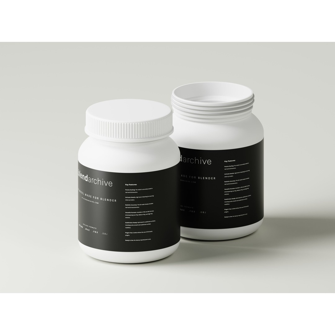Cosmetic or Medicine Bottle 3D Model – Low Poly PBR Asset, FBX - View 8