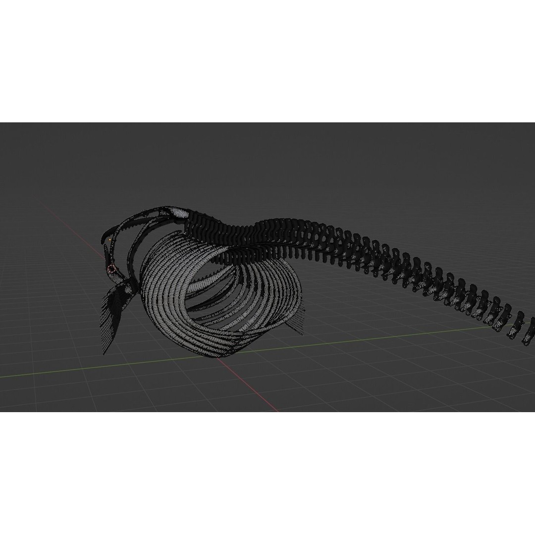 Bloop Sea Monster Skeleton 3D Model – Low Poly Game Asset, FBX