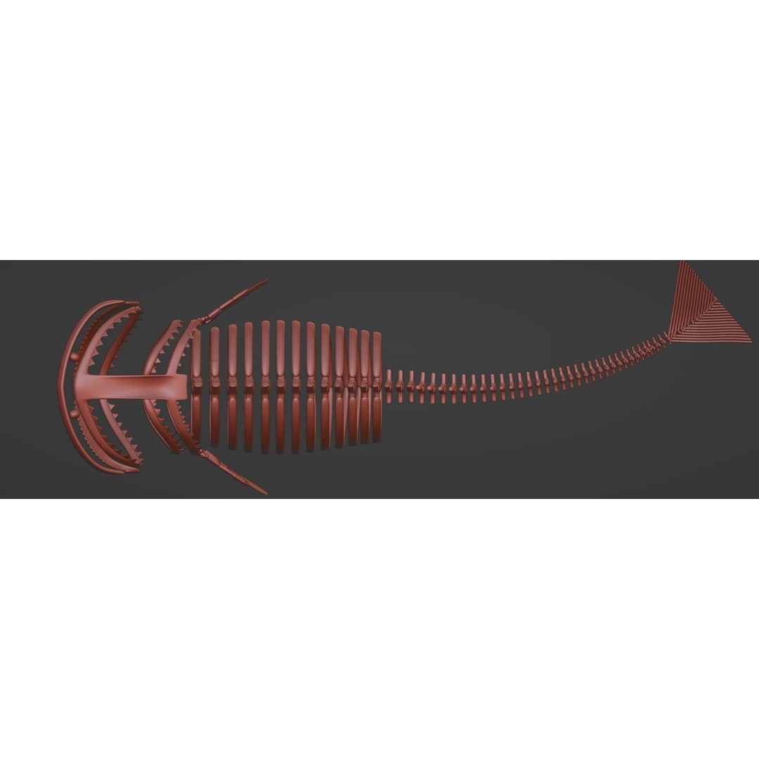 Bloop Sea Monster Skeleton 3D Model – Low Poly Game Asset, FBX - View 4