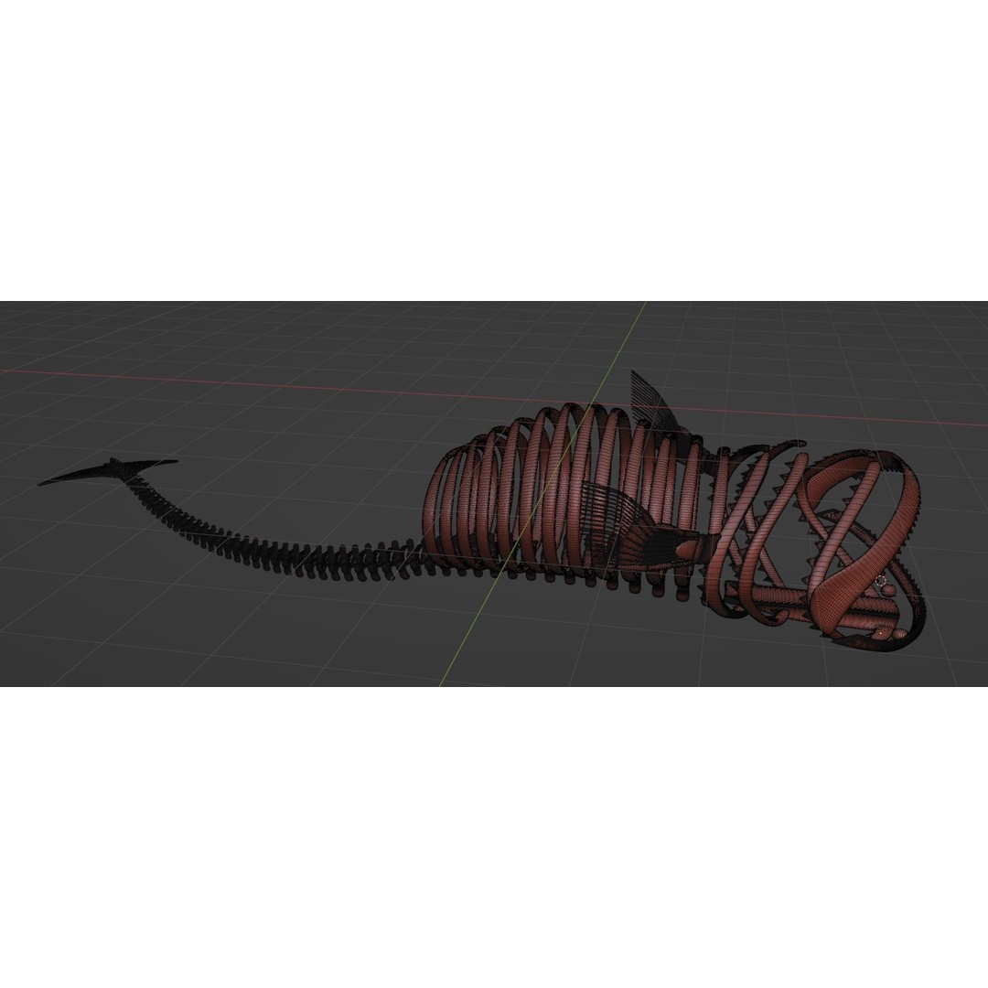 Bloop Sea Monster Skeleton 3D Model – Low Poly Game Asset, FBX - View 7