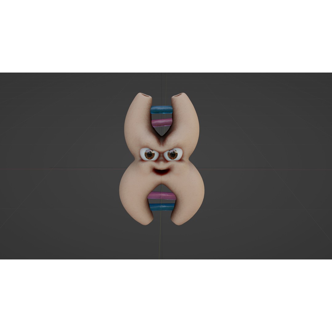 Cute Cartoon DNA 3D Model – Expressive Character Asset, Blender - View 14