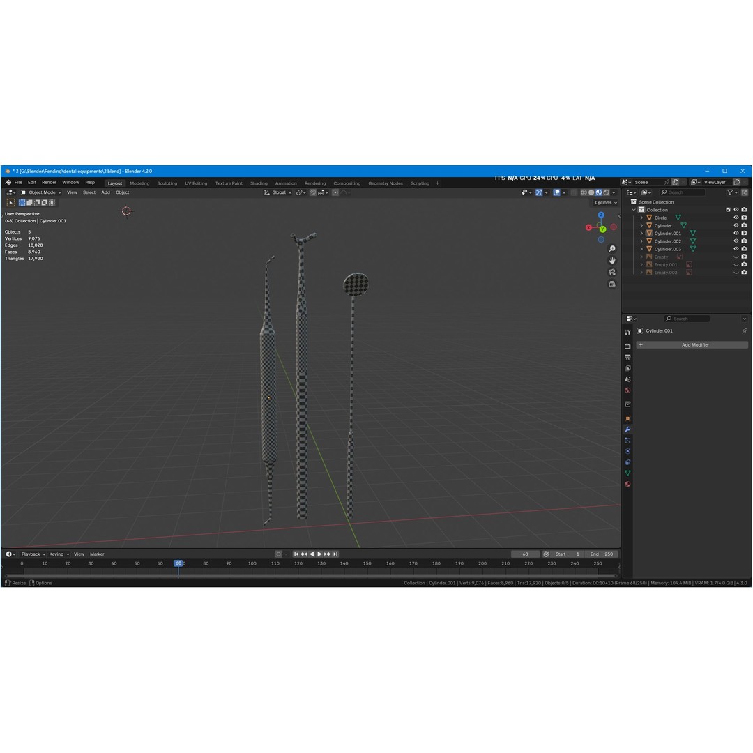 Dental Instruments 3D Model – High Quality Medical Asset, FBX, OBJ - View 37