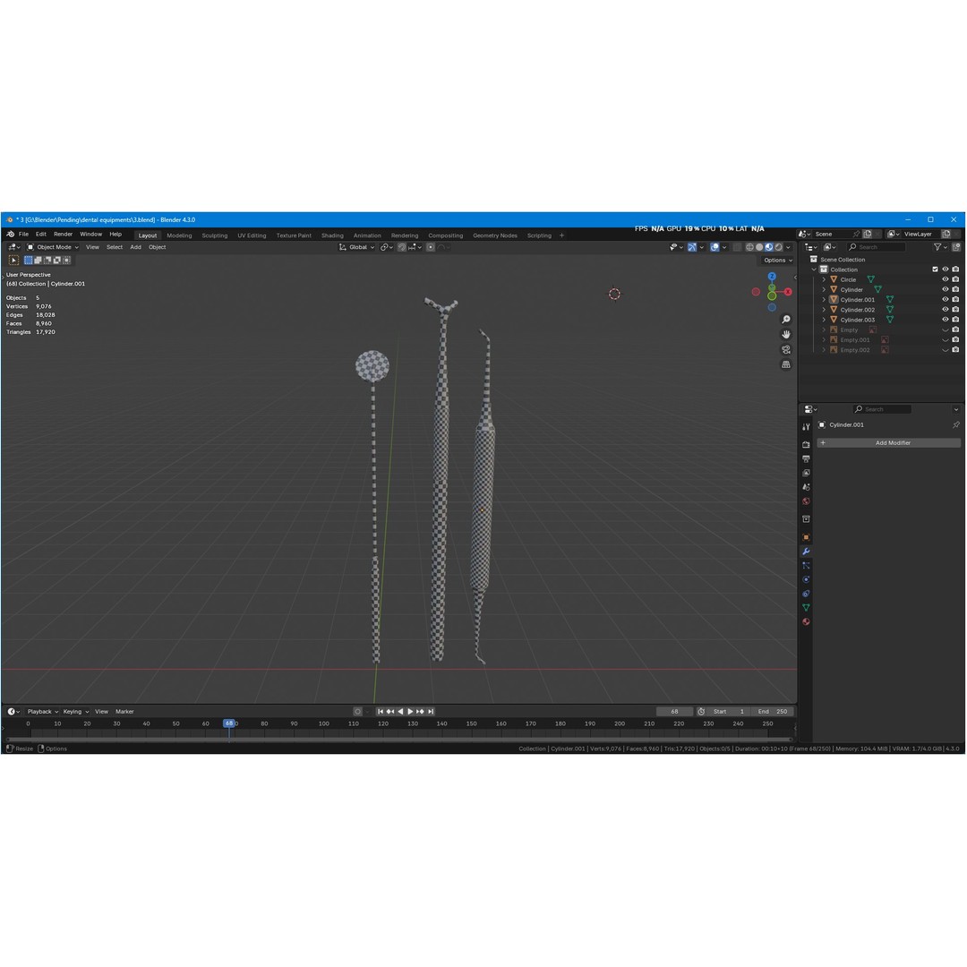 Dental Instruments 3D Model – High Quality Medical Asset, FBX, OBJ - View 38