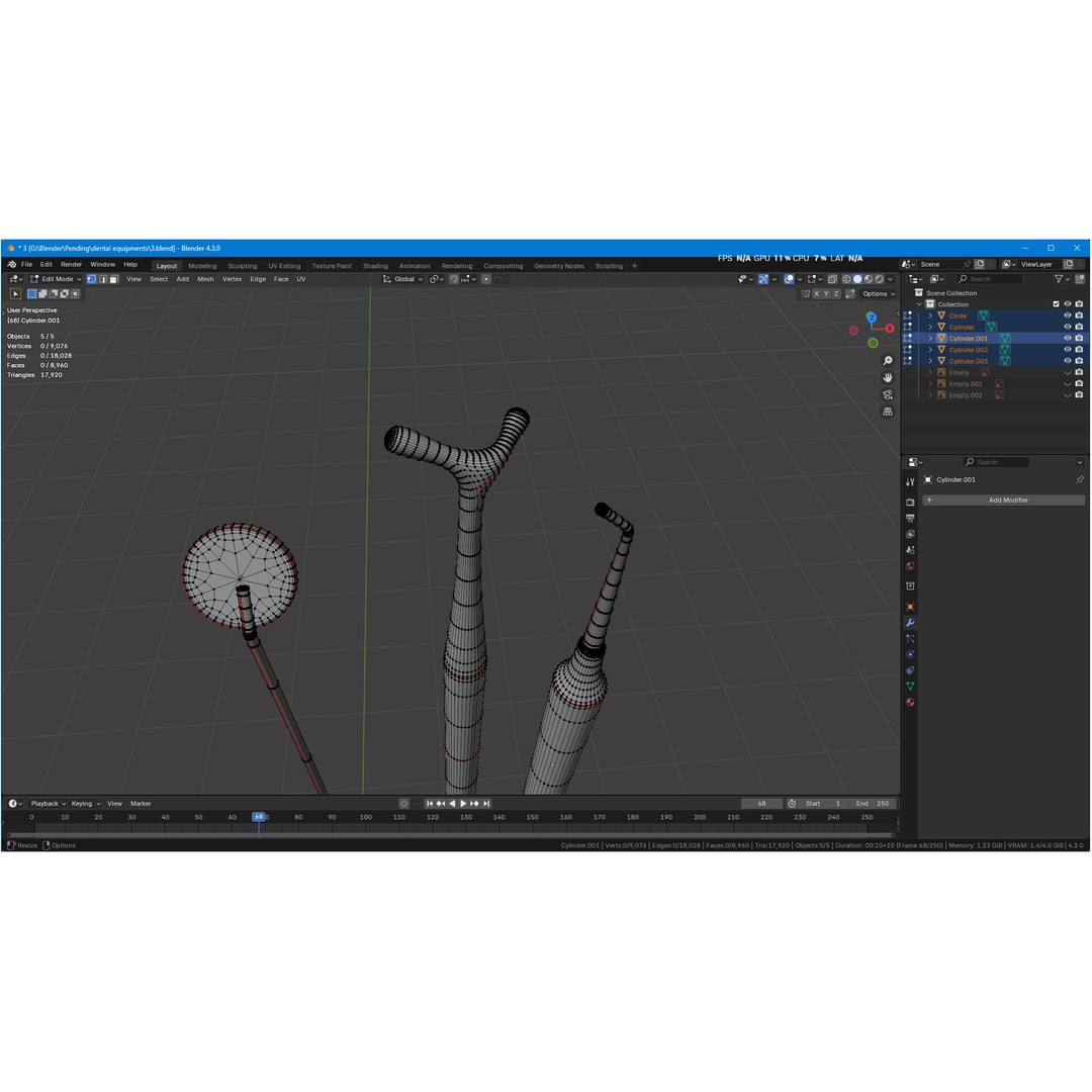 Dental Instruments 3D Model – High Quality Medical Asset, FBX, OBJ - View 54