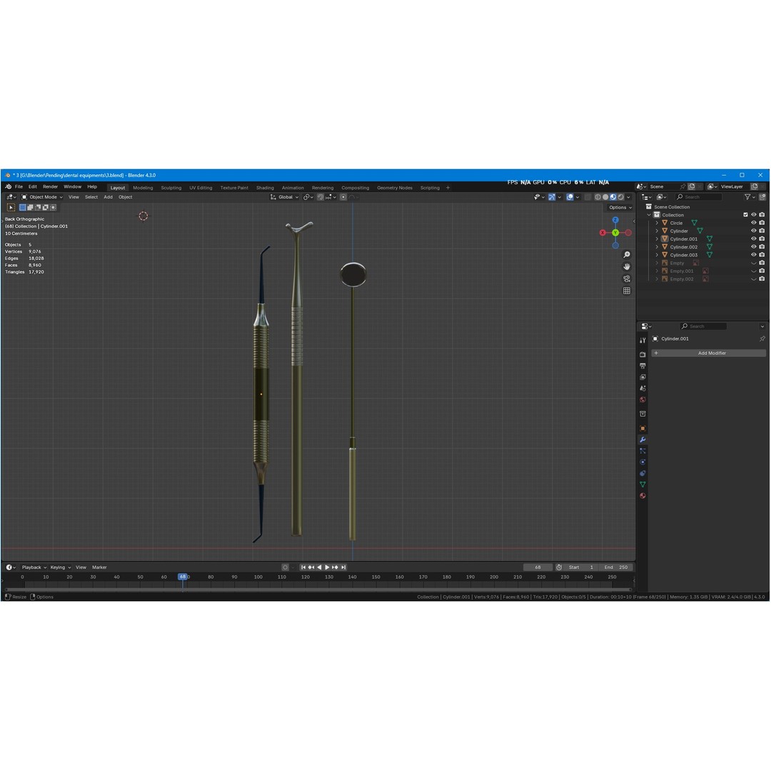 Dental Instruments 3D Model – High Quality Medical Asset, FBX, OBJ - View 58