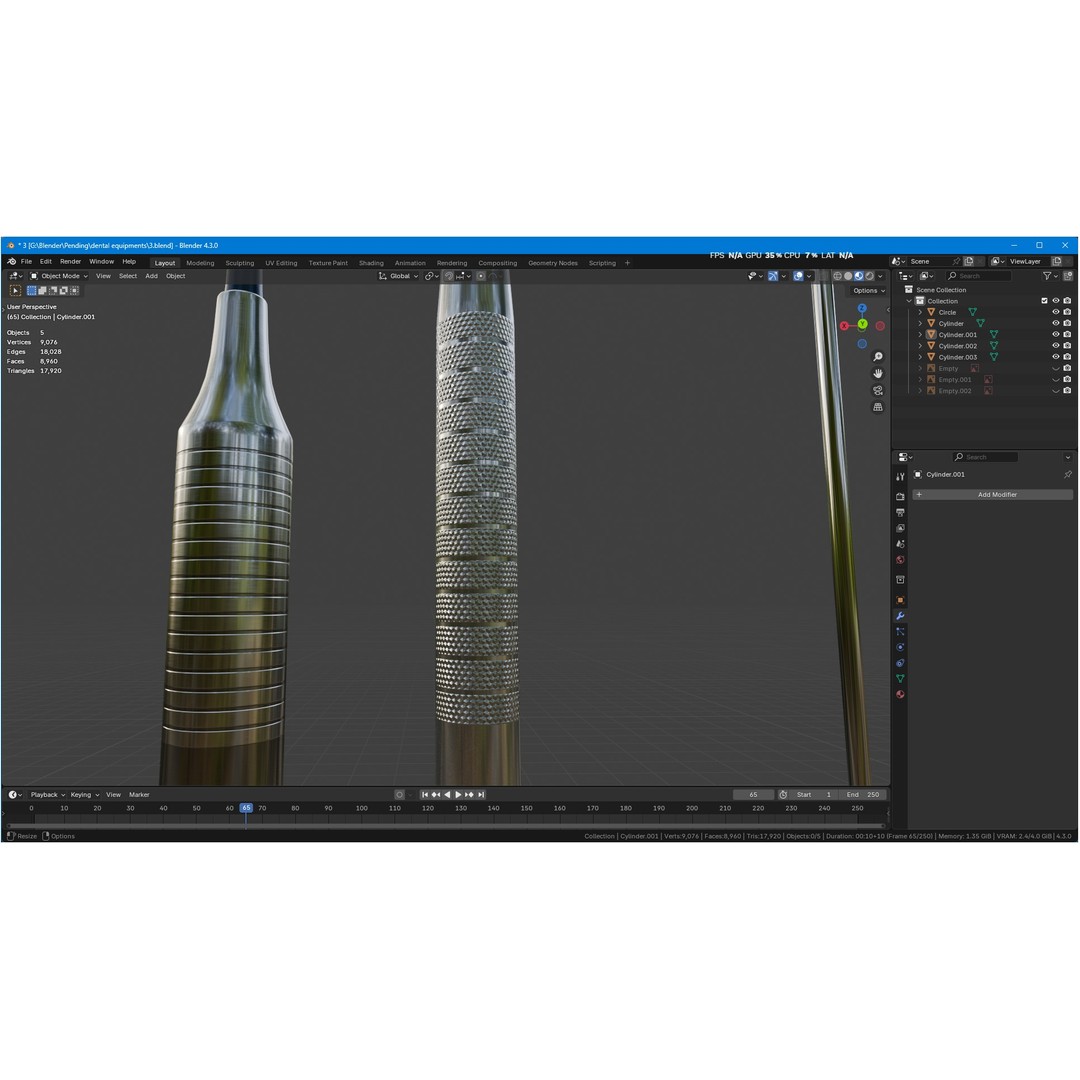 Dental Instruments 3D Model – High Quality Medical Asset, FBX, OBJ - View 61