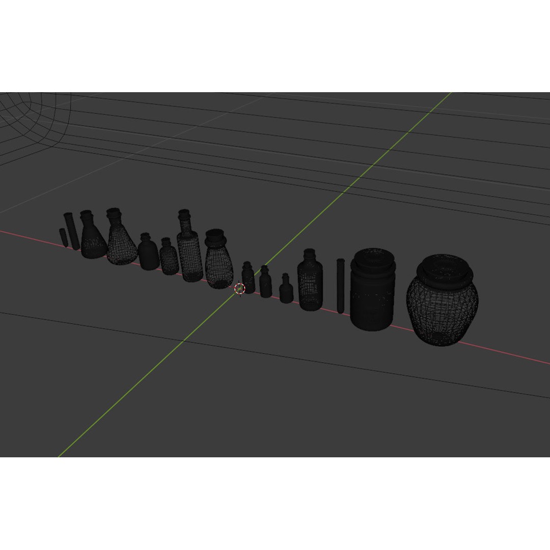 Medical Lab Bottles 3D Model – Low Poly Glassware for CG Projects - View 23