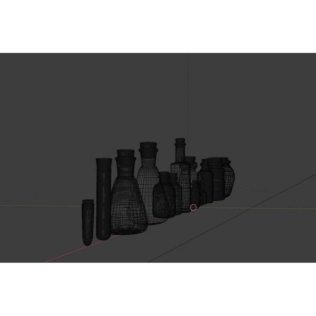 Medical Lab Bottles 3D Model – Low Poly Glassware for CG Projects - View 24