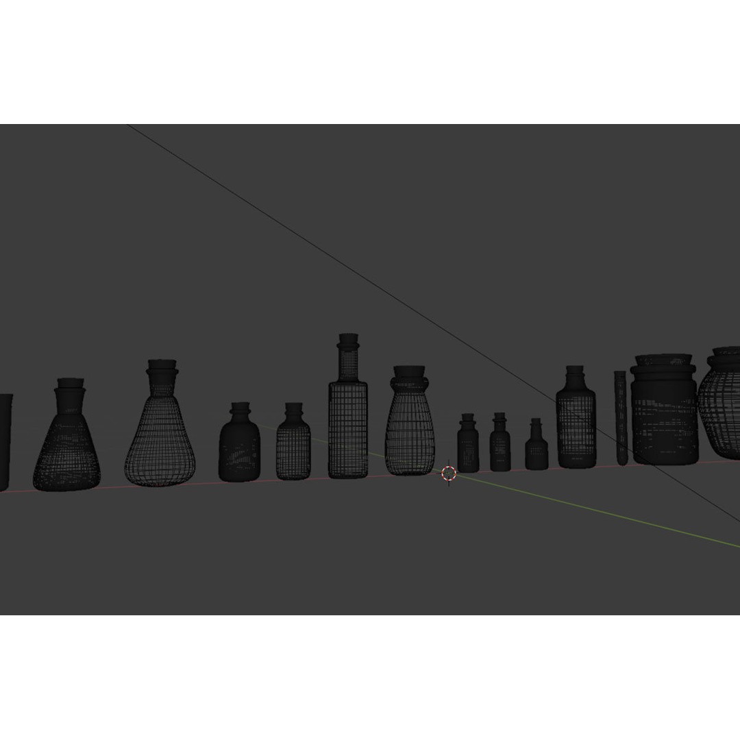 Medical Lab Bottles 3D Model – Low Poly Glassware for CG Projects - View 25