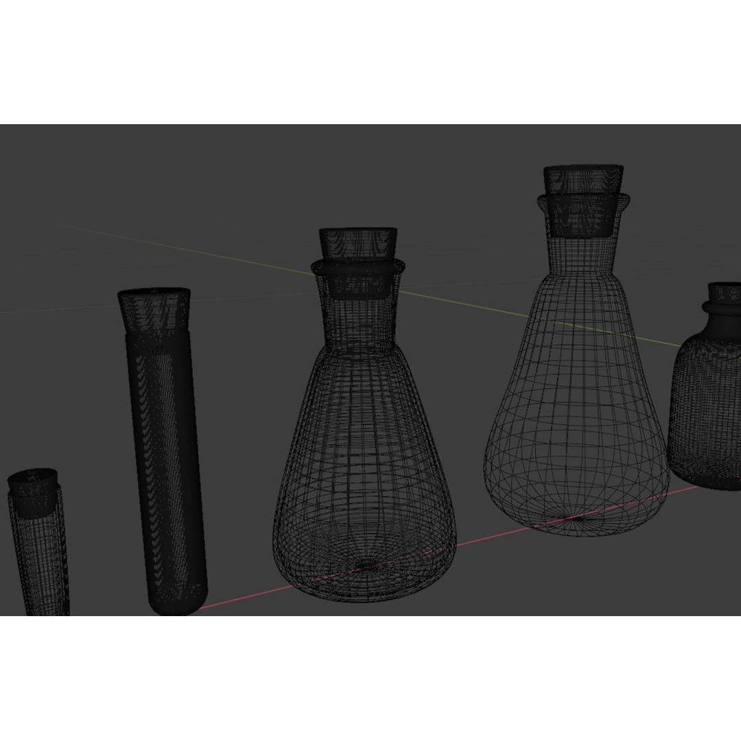 Medical Lab Bottles 3D Model – Low Poly Glassware for CG Projects - View 27