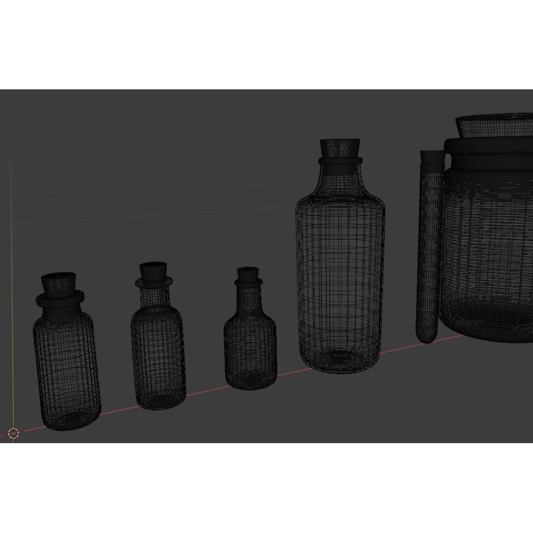 Medical Lab Bottles 3D Model – Low Poly Glassware for CG Projects - View 28