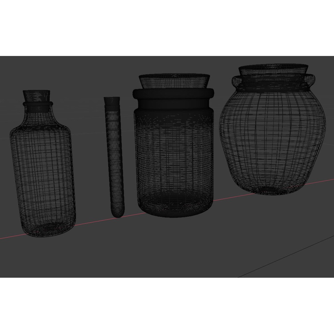 Medical Lab Bottles 3D Model – Low Poly Glassware for CG Projects - View 29