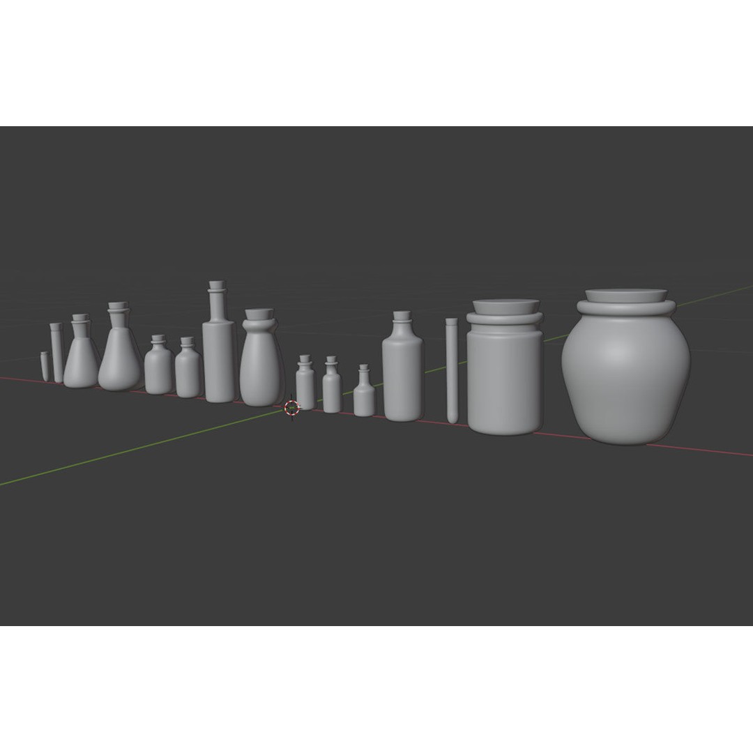 Medical Lab Bottles 3D Model – Low Poly Glassware for CG Projects - View 35