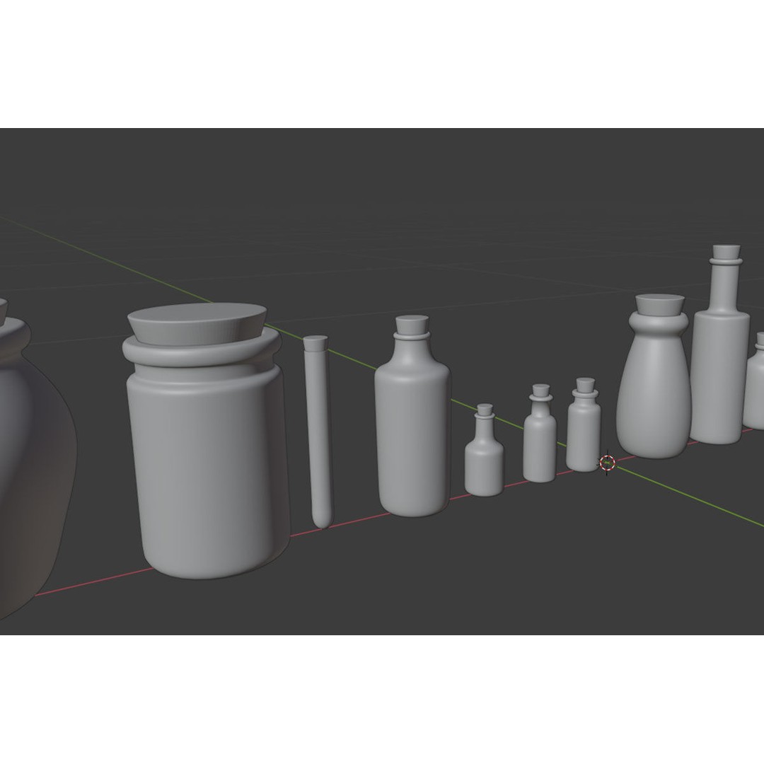 Medical Lab Bottles 3D Model – Low Poly Glassware for CG Projects - View 40