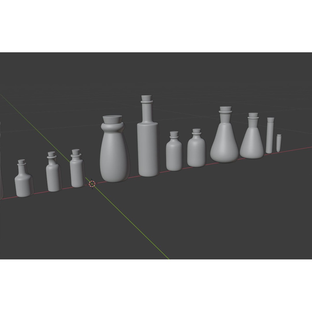 Medical Lab Bottles 3D Model – Low Poly Glassware for CG Projects - View 41