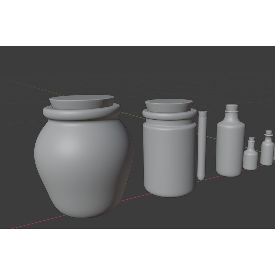 Medical Lab Bottles 3D Model – Low Poly Glassware for CG Projects - View 42
