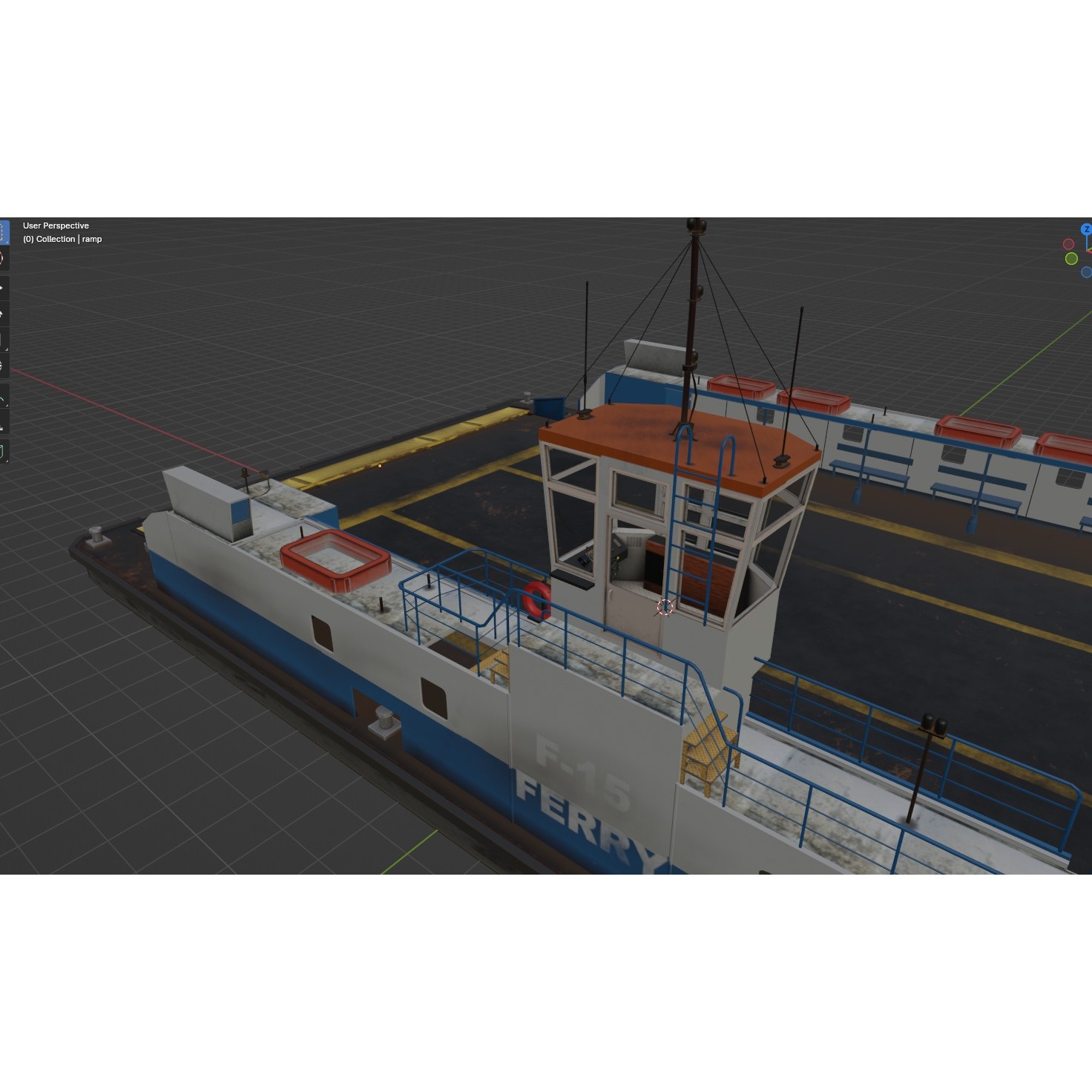 Ferry F-15 - Low-Poly Game-Ready 3D Model