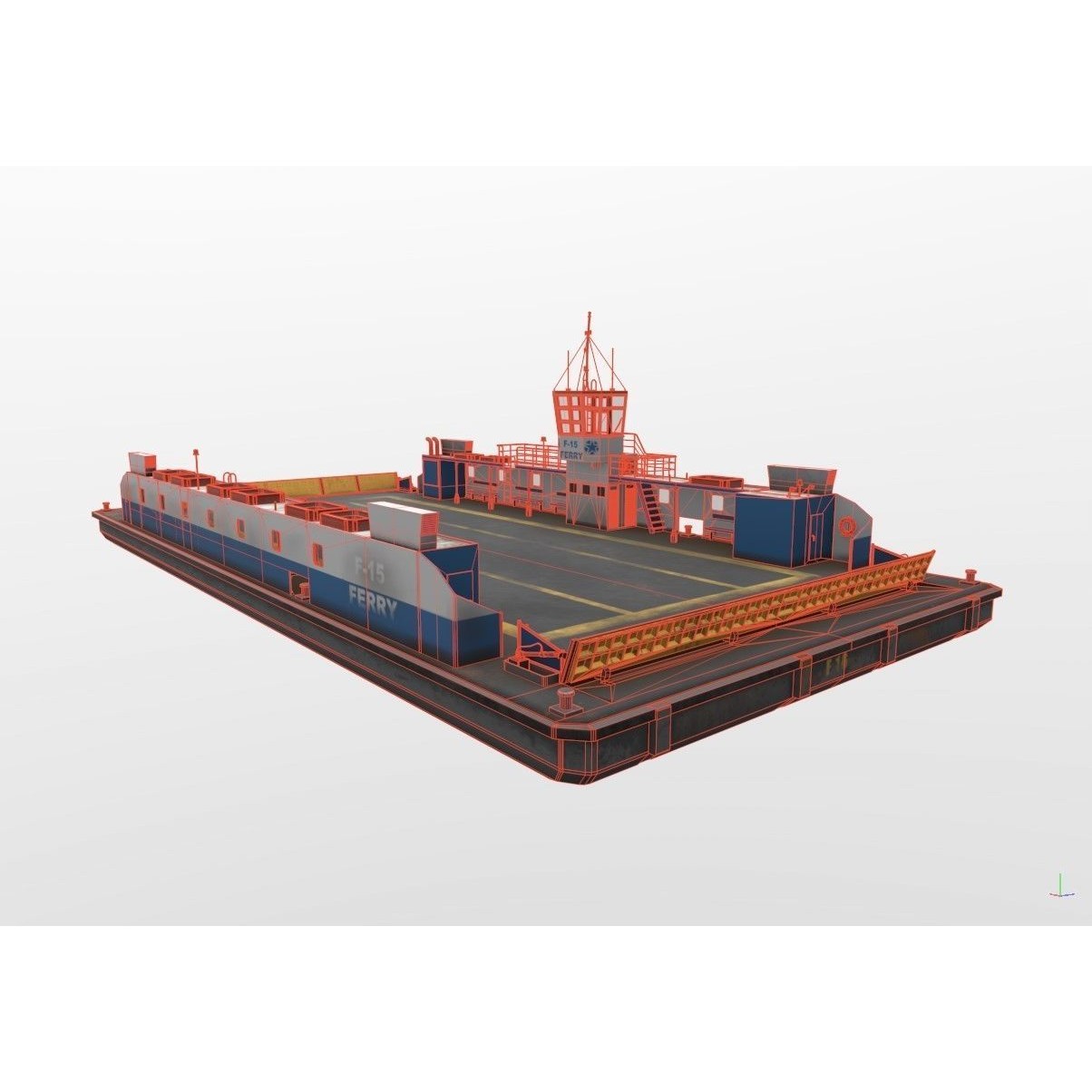 Ferry F-15 - Low-Poly Game-Ready 3D Model - View 10