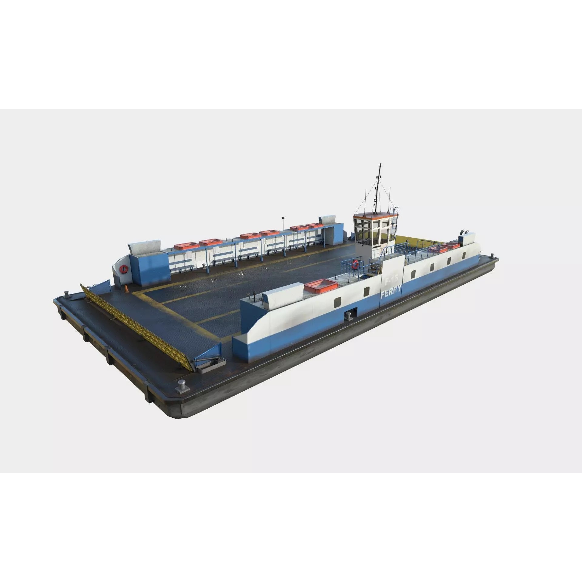 Ferry F-15 - Low-Poly Game-Ready 3D Model - View 2