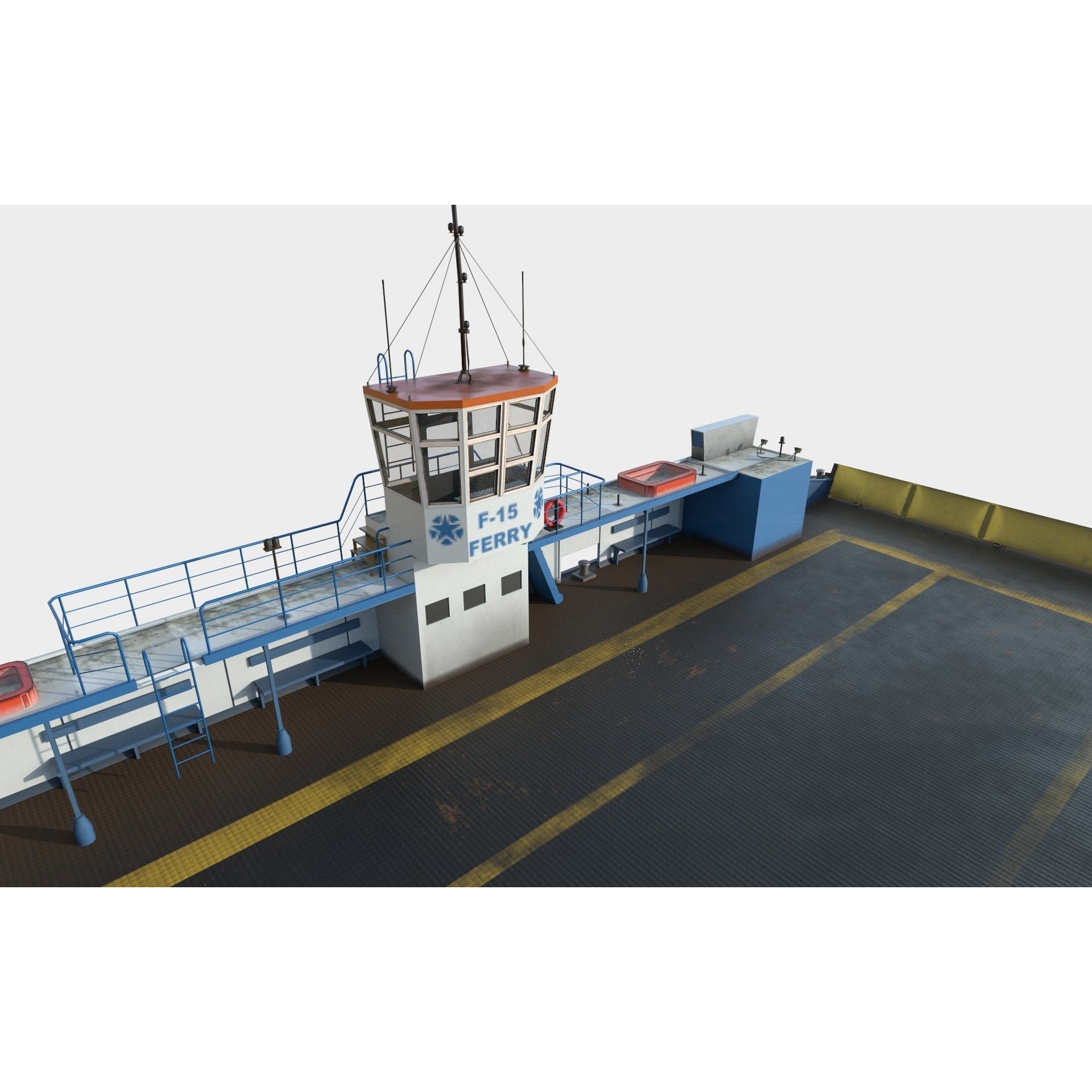 Ferry F-15 - Low-Poly Game-Ready 3D Model - View 8