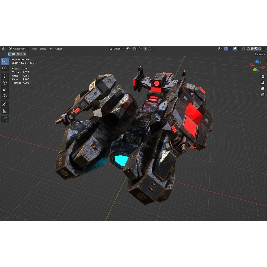 Sci-Fi Spaceship 3D Model – Low Poly PBR Game Asset, FBX - View 12