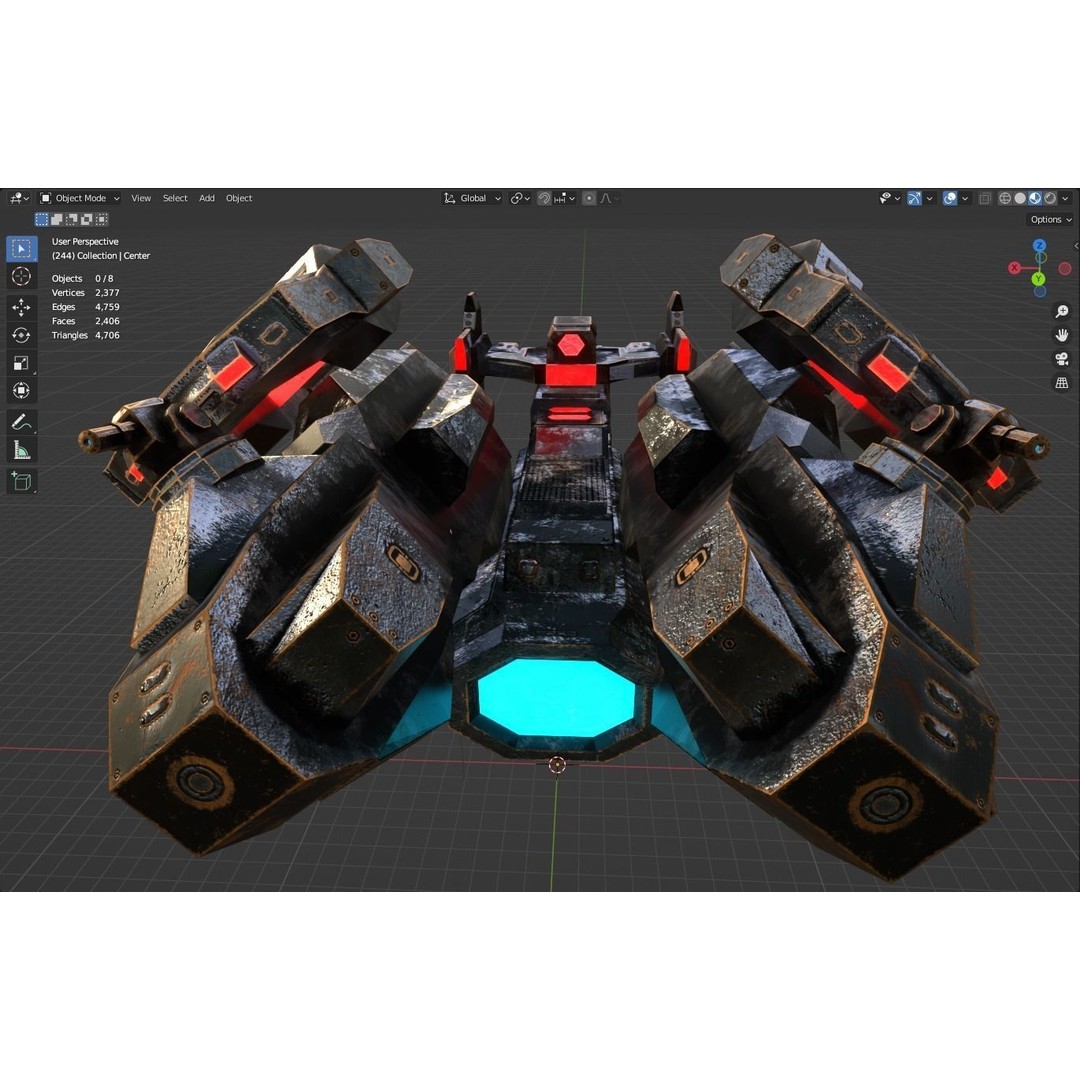 Sci-Fi Spaceship 3D Model – Low Poly PBR Game Asset, FBX - View 16