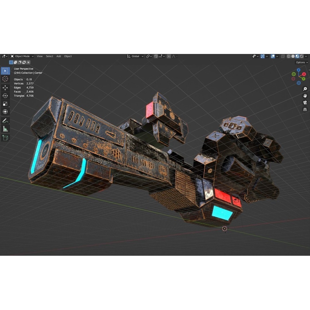 Sci-Fi Spaceship 3D Model – Low Poly PBR Game Asset, FBX - View 17