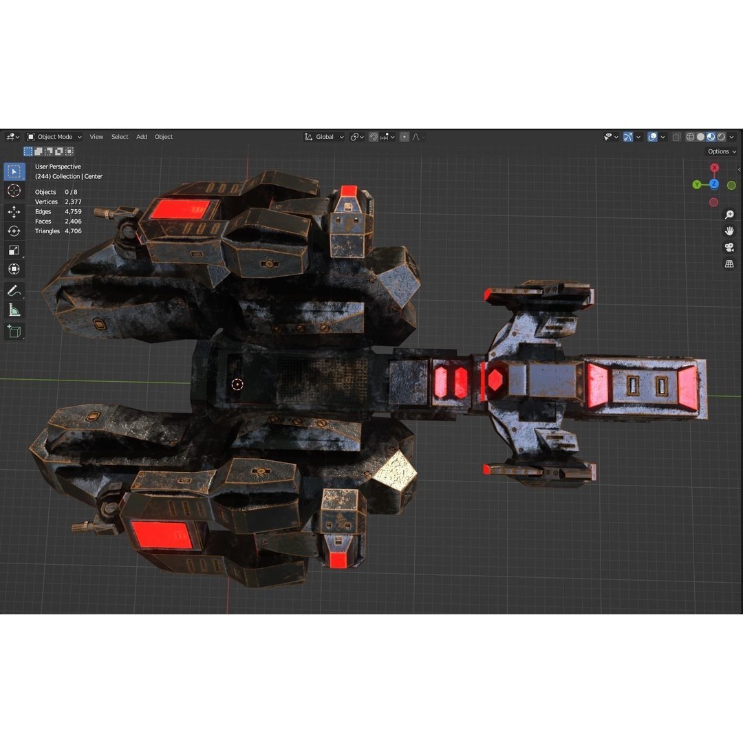 Sci-Fi Spaceship 3D Model – Low Poly PBR Game Asset, FBX - View 18