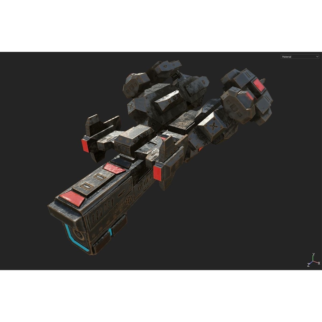 Sci-Fi Spaceship 3D Model – Low Poly PBR Game Asset, FBX - View 20