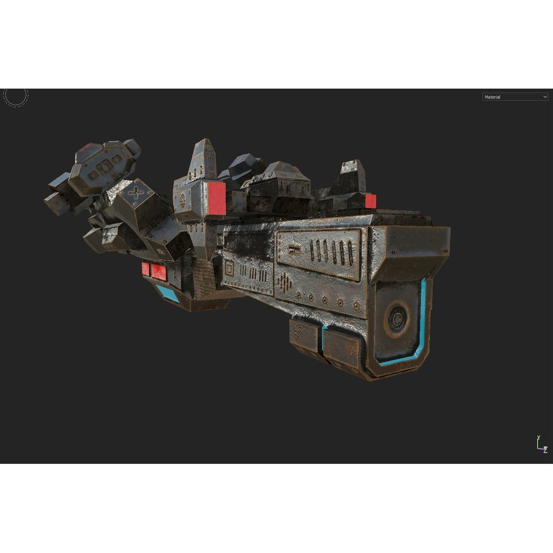 Sci-Fi Spaceship 3D Model – Low Poly PBR Game Asset, FBX - View 21