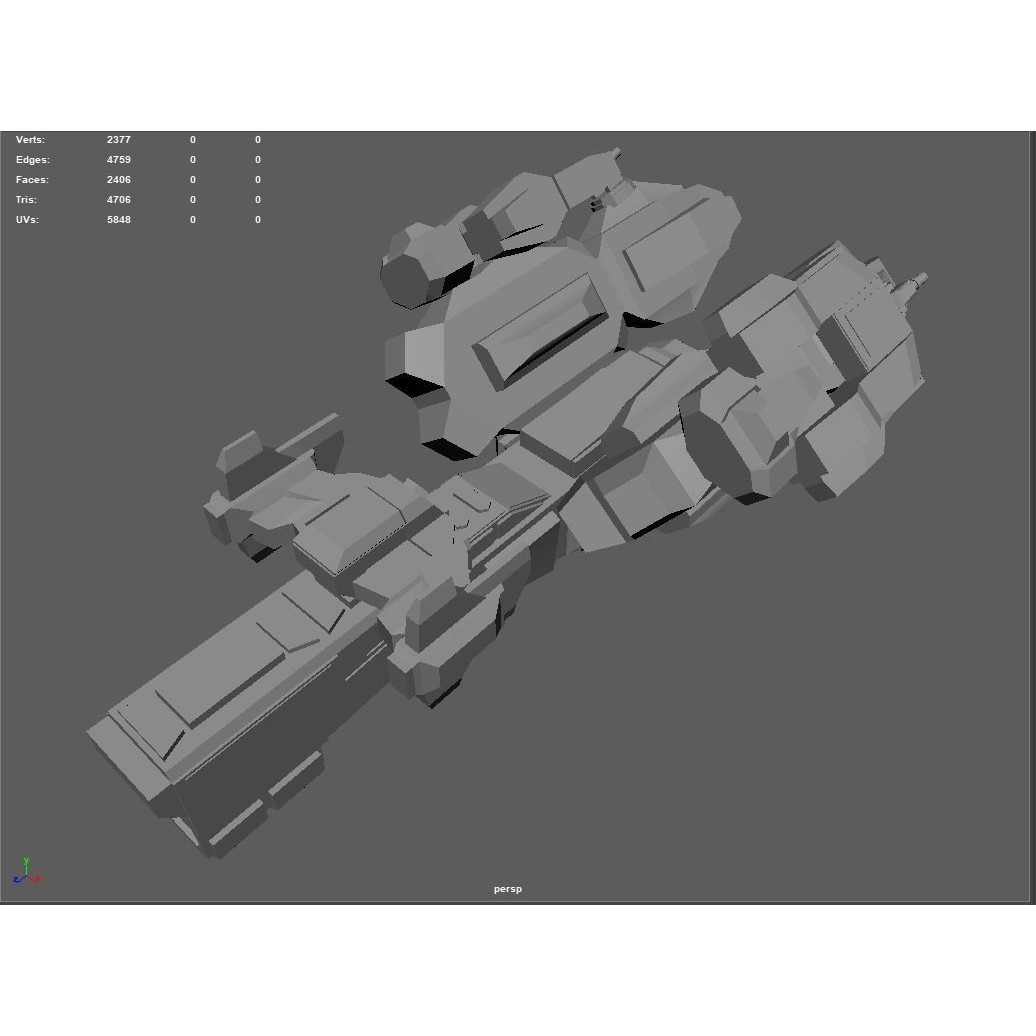 Sci-Fi Spaceship 3D Model – Low Poly PBR Game Asset, FBX - View 24