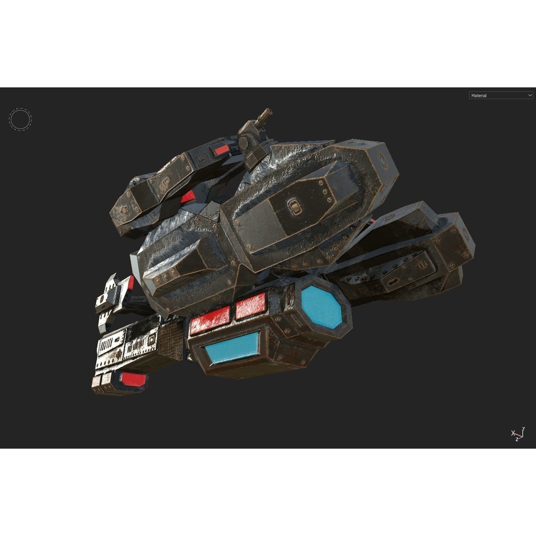 Sci-Fi Spaceship 3D Model – Low Poly PBR Game Asset, FBX - View 25