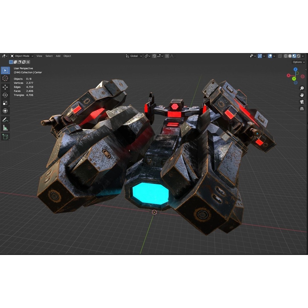 Sci-Fi Spaceship 3D Model – Low Poly PBR Game Asset, FBX - View 26