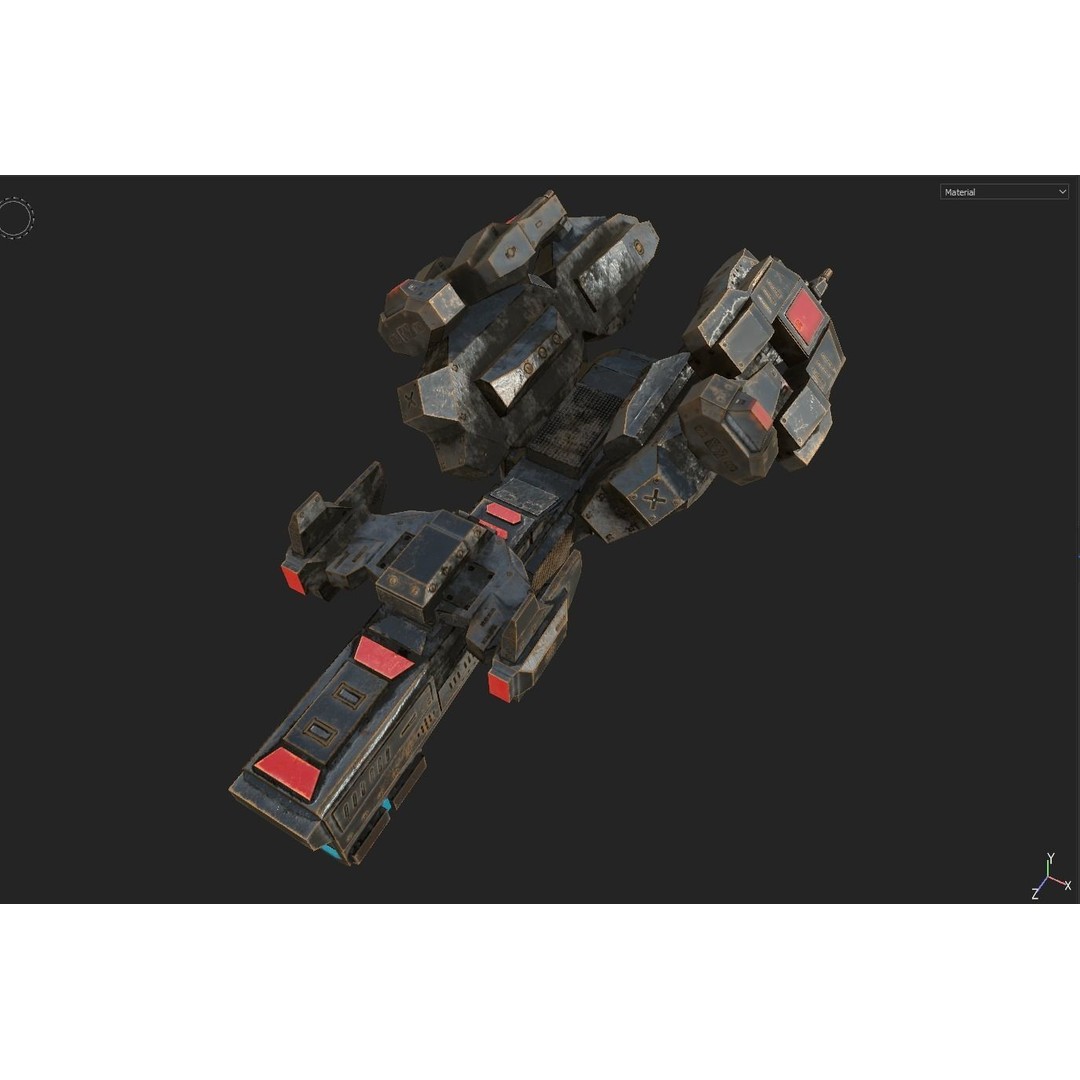 Sci-Fi Spaceship 3D Model – Low Poly PBR Game Asset, FBX - View 27