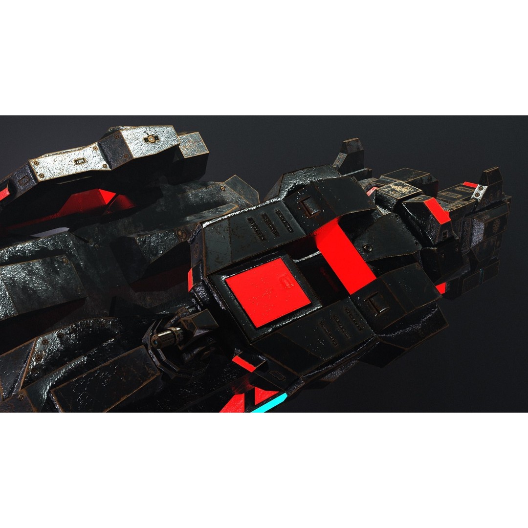 Sci-Fi Spaceship 3D Model – Low Poly PBR Game Asset, FBX - View 28