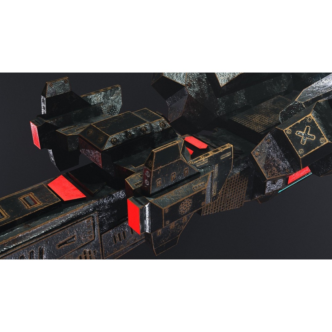 Sci-Fi Spaceship 3D Model – Low Poly PBR Game Asset, FBX - View 29
