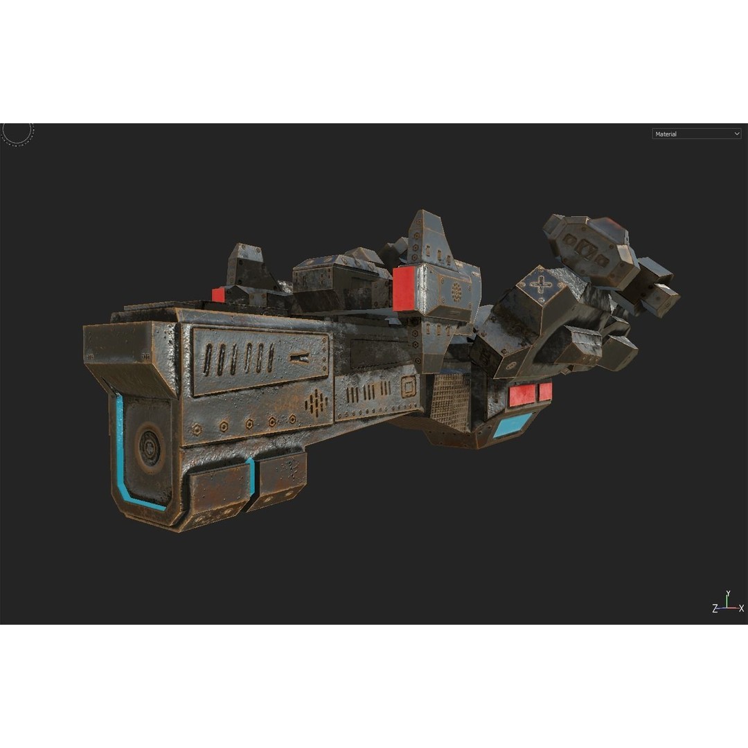 Sci-Fi Spaceship 3D Model – Low Poly PBR Game Asset, FBX - View 31