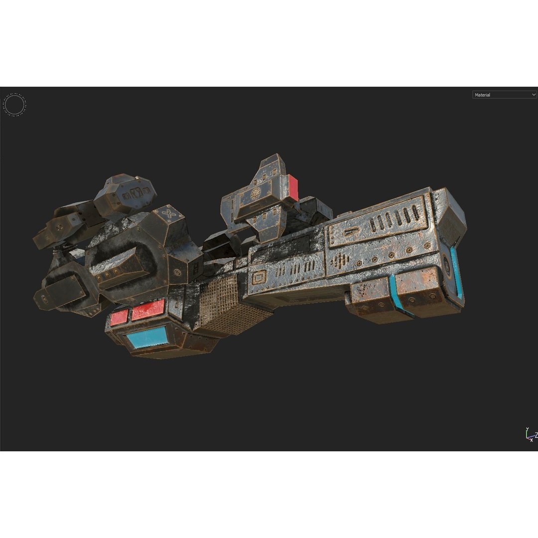 Sci-Fi Spaceship 3D Model – Low Poly PBR Game Asset, FBX - View 32