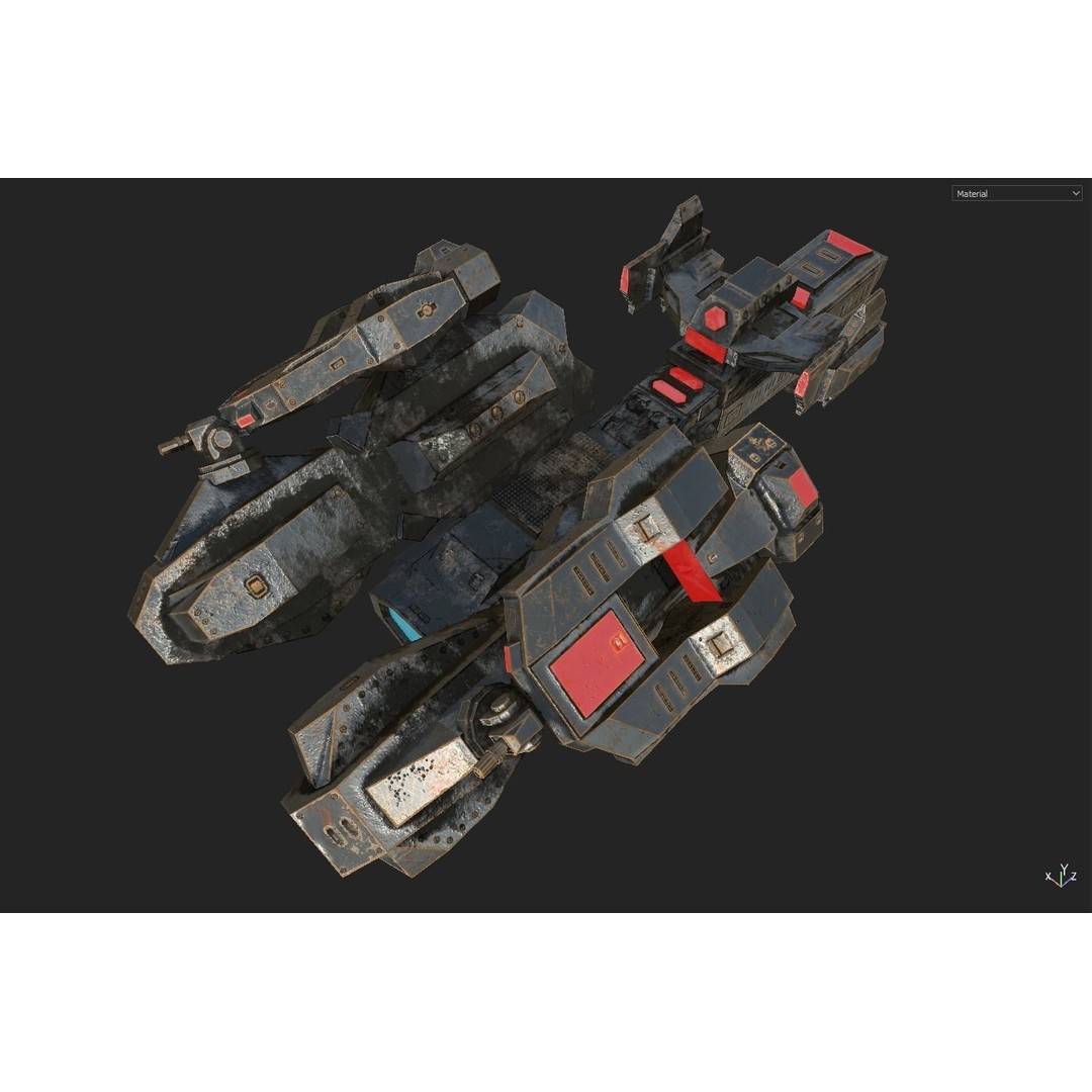 Sci-Fi Spaceship 3D Model – Low Poly PBR Game Asset, FBX - View 33