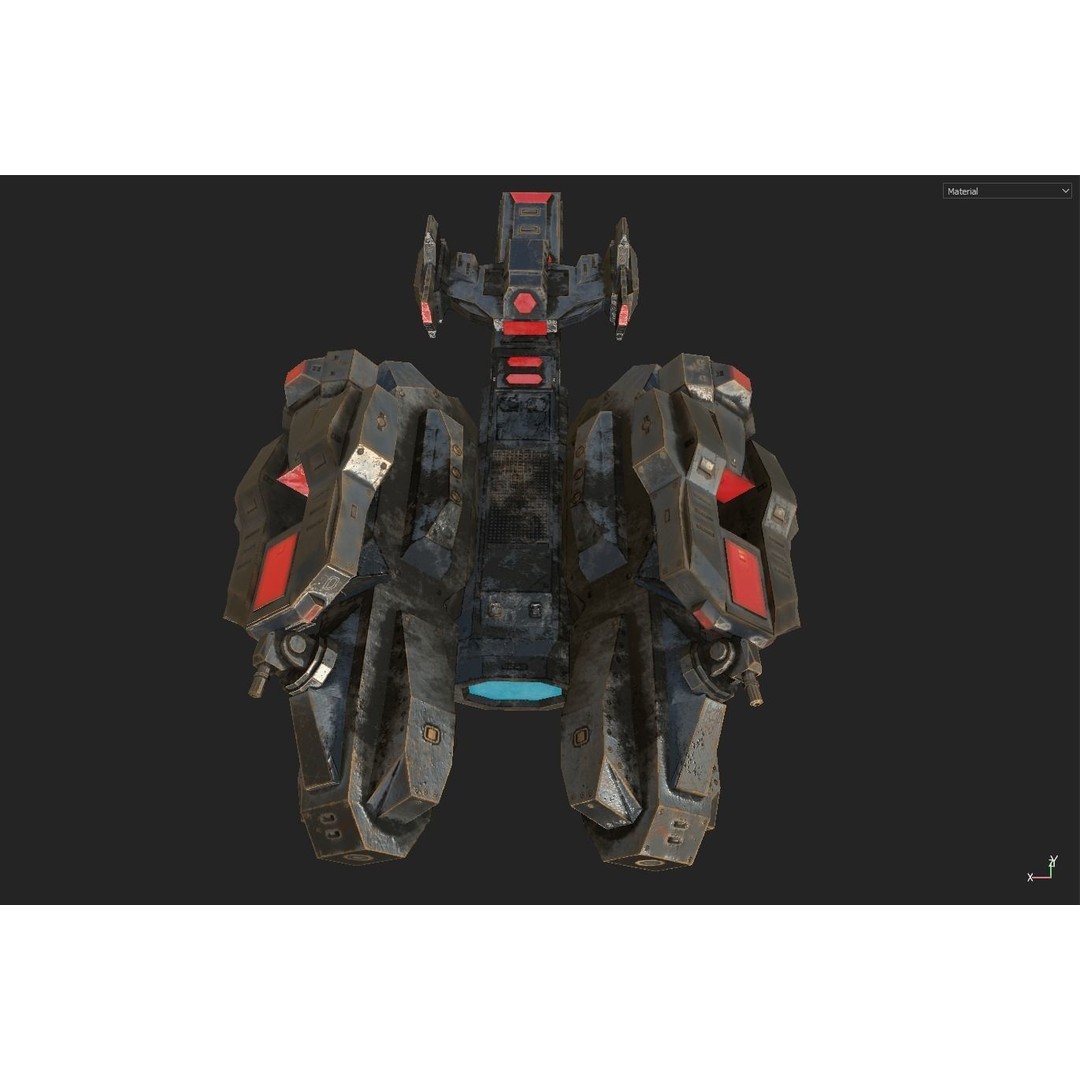 Sci-Fi Spaceship 3D Model – Low Poly PBR Game Asset, FBX - View 34