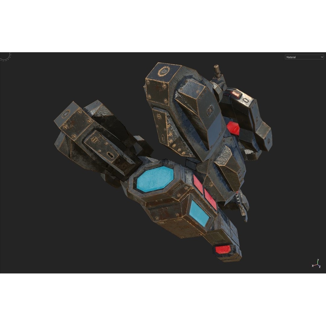 Sci-Fi Spaceship 3D Model – Low Poly PBR Game Asset, FBX - View 35